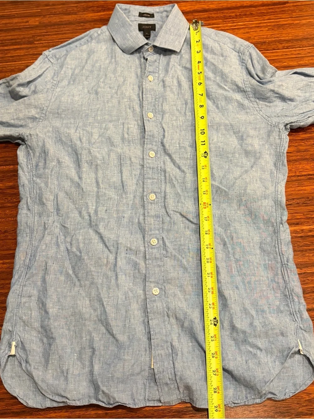 J.Crew Ludlow Baird McNutt Linen long sleeve Button Down - Medium Blue coastal